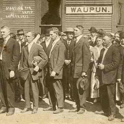 Postcard, Starting for Camp, WWI, 1917