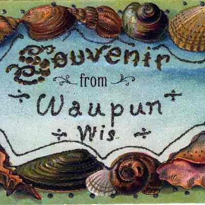 Postcard, Souvenir from Waupun, Glitter Cards.