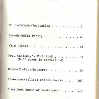Table of content of Cook Book