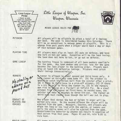 Rules Minor League, 1990