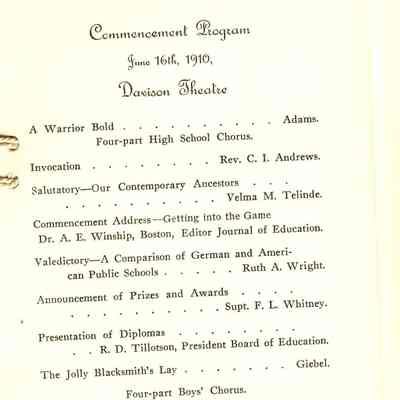 Commencement Exercises of Class of 1910.