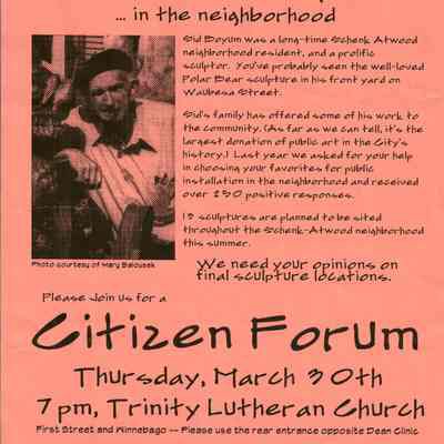 Poster, Sid Boyum, Sculpture in the Neighborhood, Trinity Lutheran Church