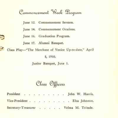 Commencement Week Program/Class Officers.