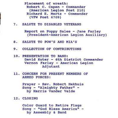Salute to Veterans.
