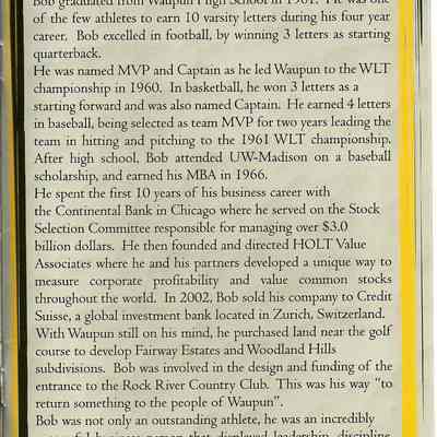 Waupun Athletic Hall Of Fame.