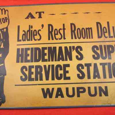 Sign from Heideman's Service Station