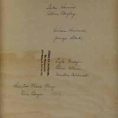 1906 Senior Class Play, "Our Boys" (back )
