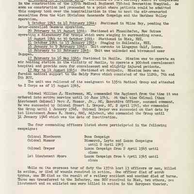 History of the 135th.