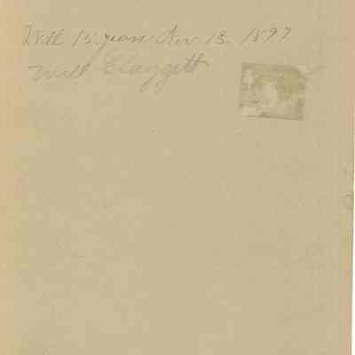 Back of photo of Will Claggett