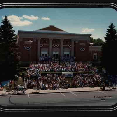 Photograph, Sesquicentennial, 150th Anniversary, Taken in Front of City Hall, Fletcher Studio