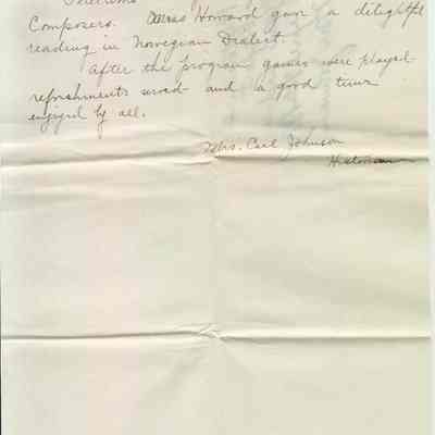 Philharmonic Historian's Report