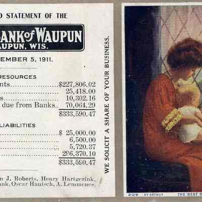 Advertising Blotter, State Bank of Waupun