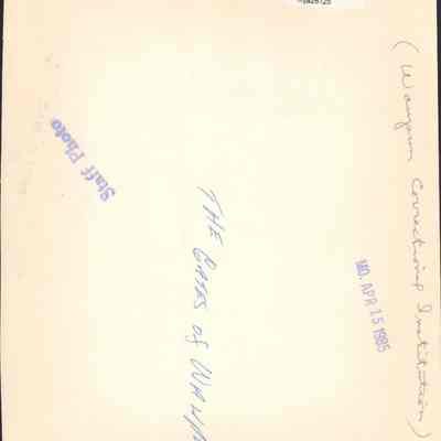 Info on back of photo of Gates of Prison.