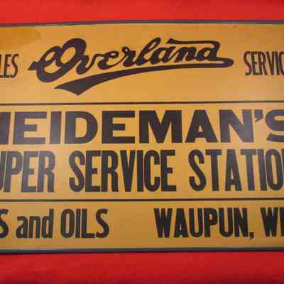 Sign from Heideman's Service Station