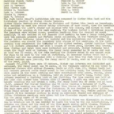 Past Noble Grand History - 1923