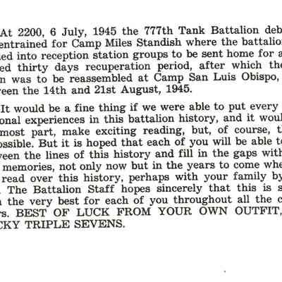 Last page from The 777 Tank Battalion