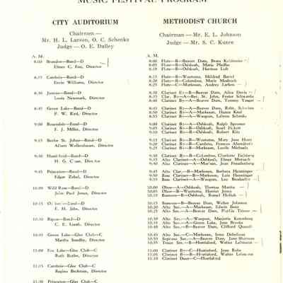 Music Festival Program of 1935