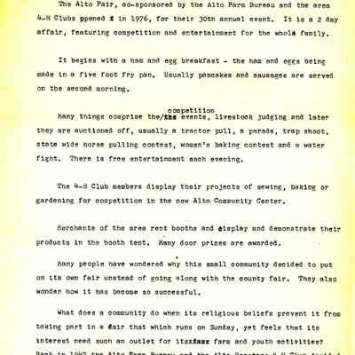 Alto Fair historical facts