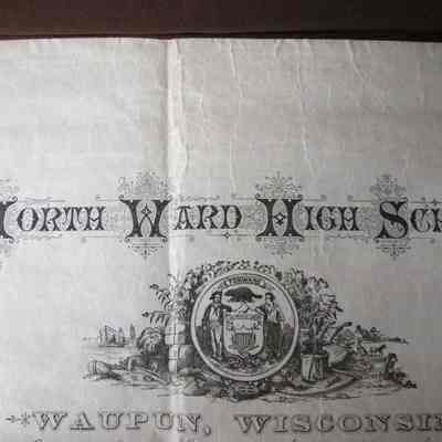 North Ward High School Diploma of 1879