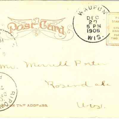 Backside of postcard