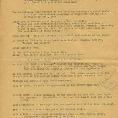 Histories, Development of Music