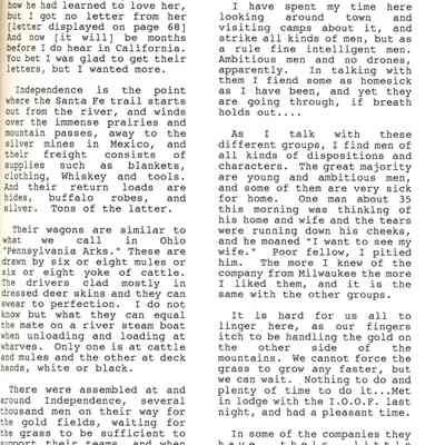 Page from Gold Rush Journal-Hillyer