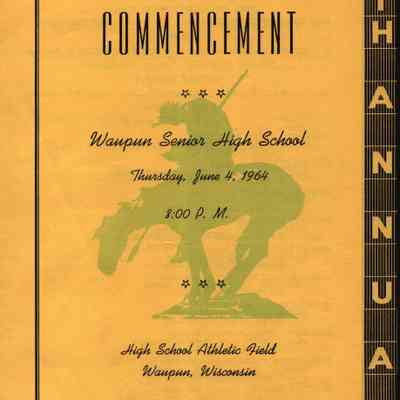 Program, Commencement, Waupun High School, 1964