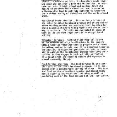 Page 3 of historical info on Central State Hospital