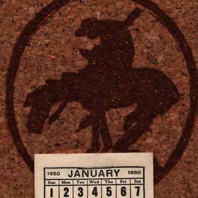 Handcrafters, Cork Board, End of the Trail Calendar, 1950
