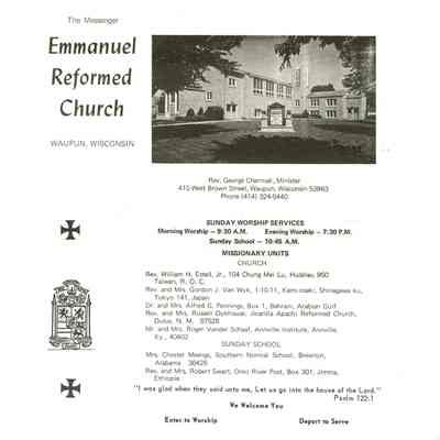 Additional historical info on Emmanuel Reformed Church