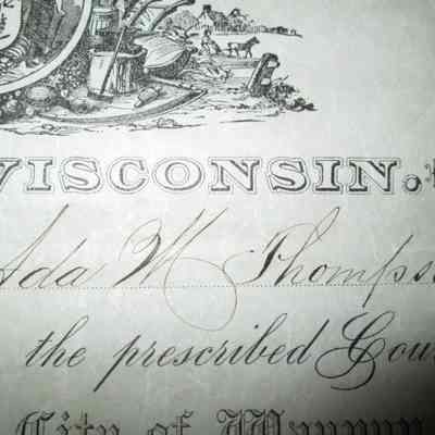 Ada W. Thompson's  Diploma