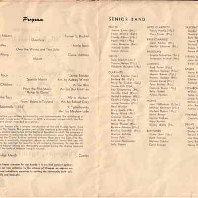 Waupun High School Bands "Annual Spring Concert" (Apr 15 1948): Origformat: Other