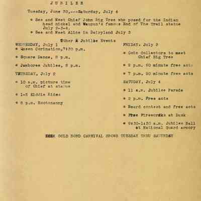 Waupun's 125th Jubilee, 1964