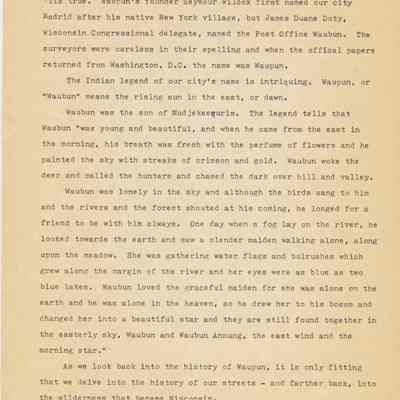 Histories, History of Waupun