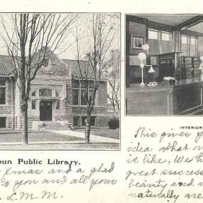 Postcard, Carnegie Library, Museum