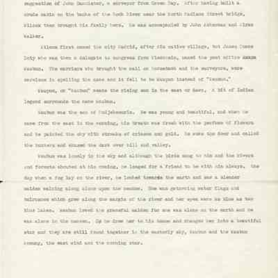 Histories, The Legend of Waupun or "Waubun."