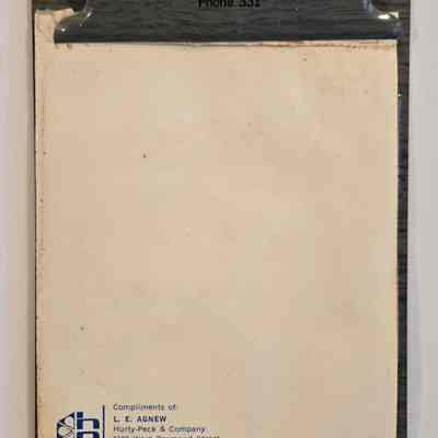 Note Pad Holder, Metal, Waupun Bottling Works