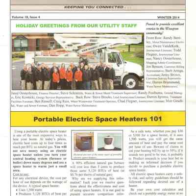 Newsletter, Utilities, Holiday Greeting, 2014