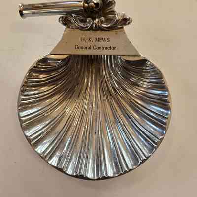 Pen Holder, Sea Shell, Metal, H. K. Mews, General Contractor