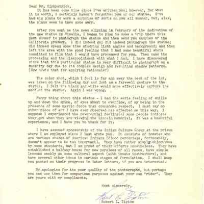 A Thank You Letter to the Society