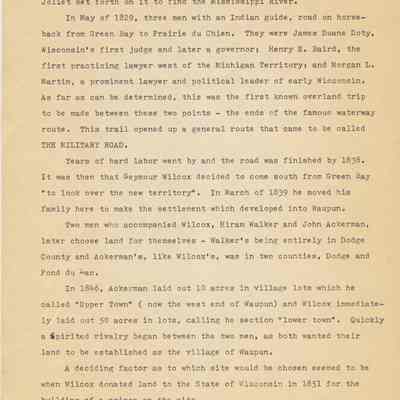 Histories, History of Waupun