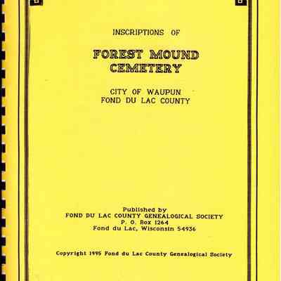 Book, Inscriptions of Forest Mound Cemetery