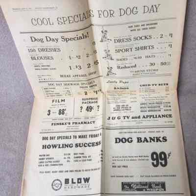 Inside portion of ads for Dog Day Sale