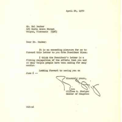 Parks, McCune Beach, Letter, William Steiger