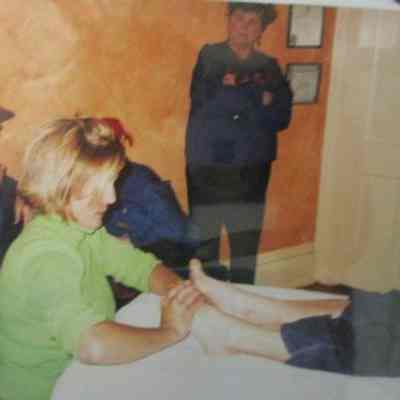 Massaging foot at Massage parlor