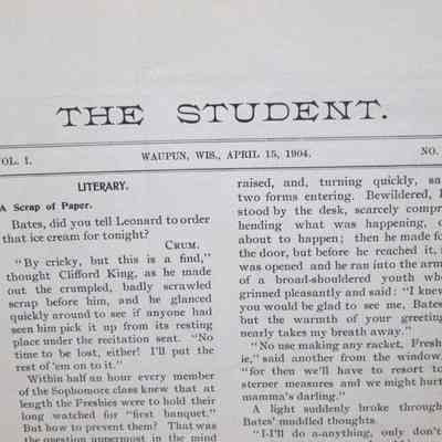 The Student vol 1 #8: Origformat: Other
