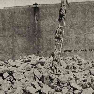 Postcard, Johnson, Prison, Wisconsin Corrections, Good Bye Old Stone Pile