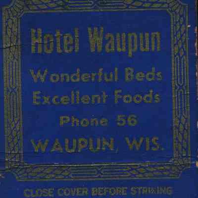 Matchbook, Hotel Waupun