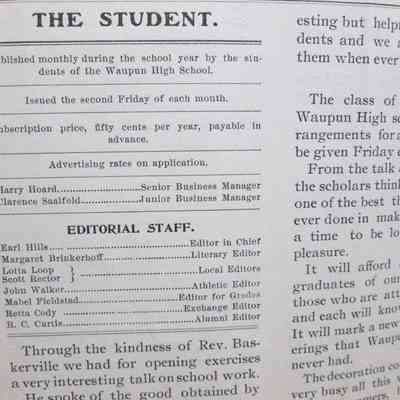 The Student vol 1 #8: Origformat: Other