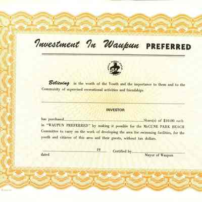 Parks, McCune Beach, Certificate, Waupun Preferred